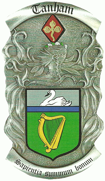 Tanham Clan Coat of Arms parrish family crest. Tanham Clan Coat of Arms