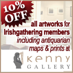 10% Off alll Artworks for IrishGathering Members including antiquarian maps and prints at Kenny Gallery